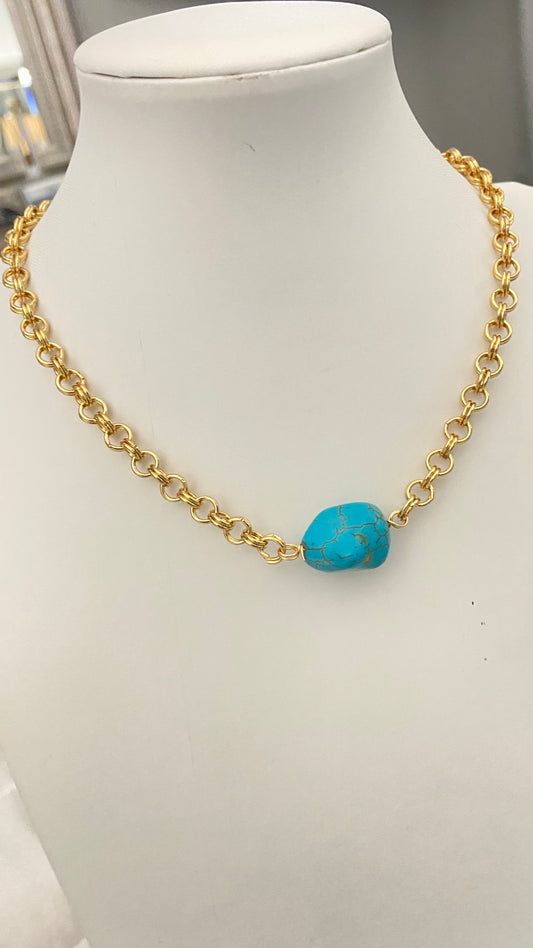 N134-CHOCKED NECKLACE- Turquoise
